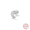 Wholesale S925 Sterling Silver Geometric Lightning Star Moon Embedded Flat Head Internal Thread Electroplated Women's Cartilage Ear Stud Earrings