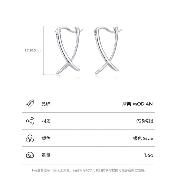 Wholesale S925 Sterling Silver Geometric Line Minimalist Electroplated Earrings For Women