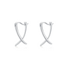 Wholesale S925 Sterling Silver Geometric Line Minimalist Electroplated Earrings For Women