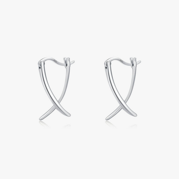 Wholesale S925 Sterling Silver Geometric Line Minimalist Electroplated Earrings For Women