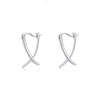 Wholesale S925 Sterling Silver Geometric Line Minimalist Electroplated Earrings For Women