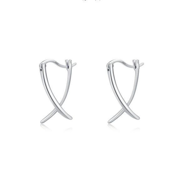 Wholesale S925 Sterling Silver Geometric Line Minimalist Electroplated Earrings For Women
