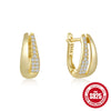 Wholesale S925 Sterling Silver Geometric Love Chain Glossy Luxury Women's Huggie Hoops Earrings With Electroplating And Diamond Embedded Ear Buckle