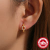 Wholesale S925 Sterling Silver Geometric Love Chain Glossy Luxury Women's Huggie Hoops Earrings With Electroplating And Diamond Embedded Ear Buckle