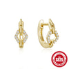 Wholesale S925 Sterling Silver Geometric Love Chain Glossy Luxury Women's Huggie Hoops Earrings With Electroplating And Diamond Embedded Ear Buckle