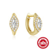 Wholesale S925 Sterling Silver Geometric Love Chain Glossy Luxury Women's Huggie Hoops Earrings With Electroplating And Diamond Embedded Ear Buckle