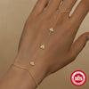Wholesale S925 Sterling Silver Geometric Love Diamond Ring Chain Bracelet With Electroplating And Real Gold Plating