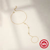 Wholesale S925 Sterling Silver Geometric Love Diamond Ring Chain Bracelet With Electroplating And Real Gold Plating