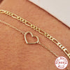 Wholesale S925 Sterling Silver Geometric Love Glossy Electroplated Women's Bracelet