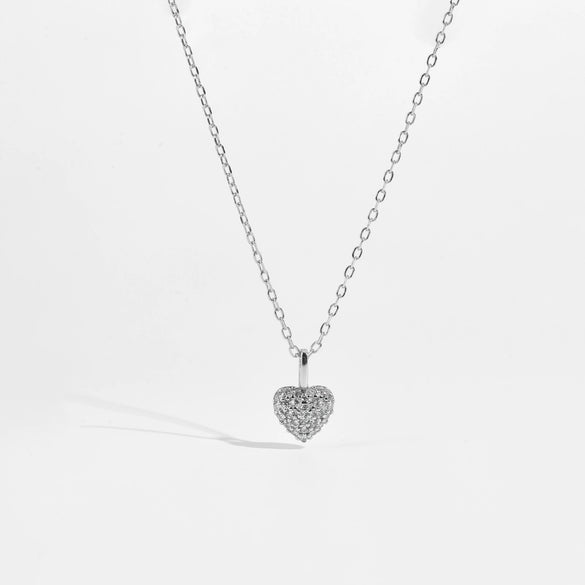Wholesale S925 Sterling Silver Geometric Love Necklace With Zircon And Diamond Design
