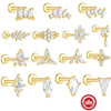 Wholesale S925 Sterling Silver Geometric Marquise Opal Diamondencrusted Unisex Threaded Piercing Earrings With Environmentally Friendly Electroplating