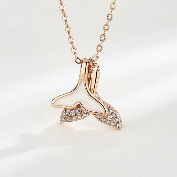 Wholesale S925 Sterling Silver Geometric Mermaid Tail Necklace For Women