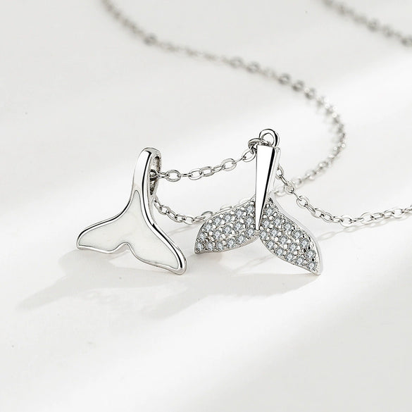 Wholesale S925 Sterling Silver Geometric Mermaid Tail Necklace For Women