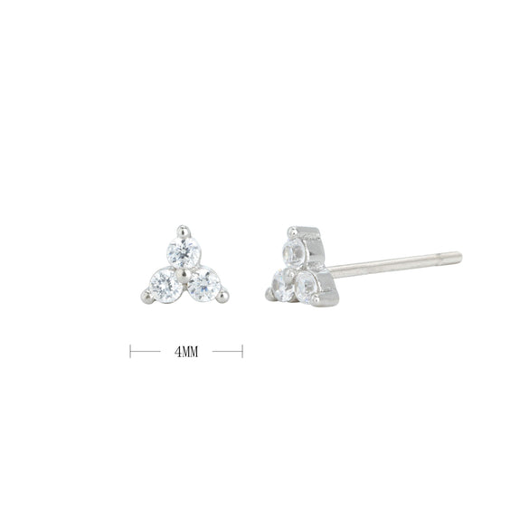 Wholesale S925 Sterling Silver Geometric Microinlay Stud Earrings For Women