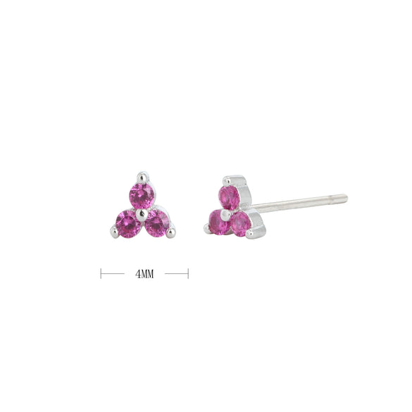 Wholesale S925 Sterling Silver Geometric Microinlay Stud Earrings For Women