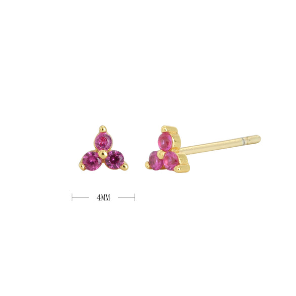Wholesale S925 Sterling Silver Geometric Microinlay Stud Earrings For Women