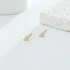 Wholesale S925 Sterling Silver Geometric Microinlay Stud Earrings For Women