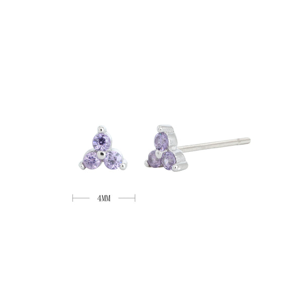 Wholesale S925 Sterling Silver Geometric Microinlay Stud Earrings For Women
