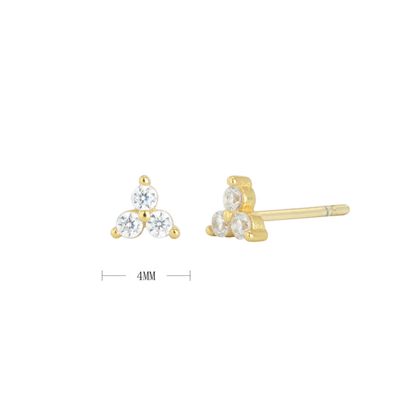 Wholesale S925 Sterling Silver Geometric Microinlay Stud Earrings For Women