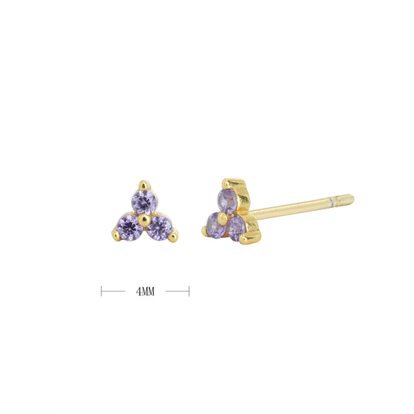 Wholesale S925 Sterling Silver Geometric Microinlay Stud Earrings For Women