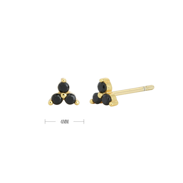 Wholesale S925 Sterling Silver Geometric Microinlay Stud Earrings For Women