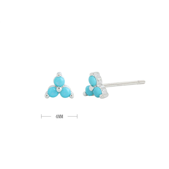 Wholesale S925 Sterling Silver Geometric Microinlay Stud Earrings For Women