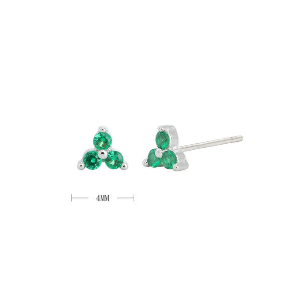 Wholesale S925 Sterling Silver Geometric Microinlay Stud Earrings For Women
