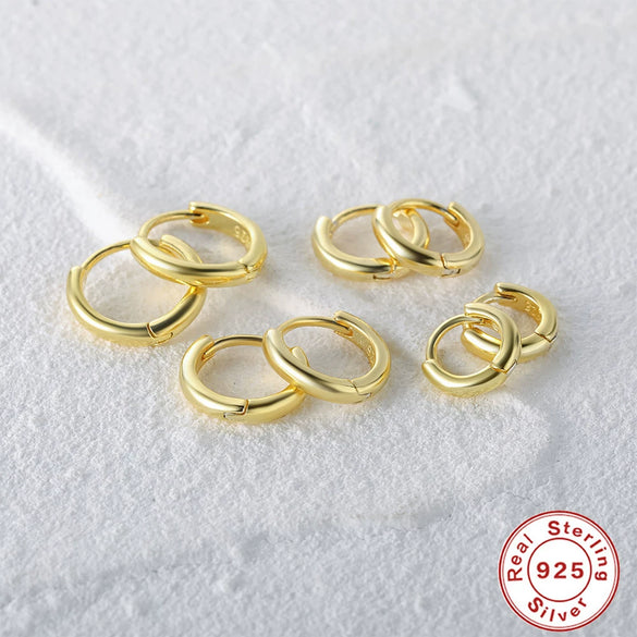 Wholesale S925 Sterling Silver Geometric Minimalist Earrings With Electroplating