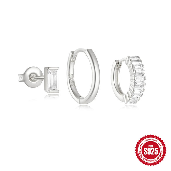 Wholesale S925 Sterling Silver Geometric Minimalist Electroplated Women's Earrings