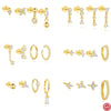 Wholesale S925 Sterling Silver Geometric Minimalist Tassel Earrings Set For Ladies