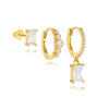 Wholesale S925 Sterling Silver Geometric Minimalist Women's Earrings Threepiece Set With Electroplating