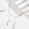 Wholesale S925 Sterling Silver Geometric Moon Pendant Clavicle Chain Necklace For Women With Electroplating Treatment