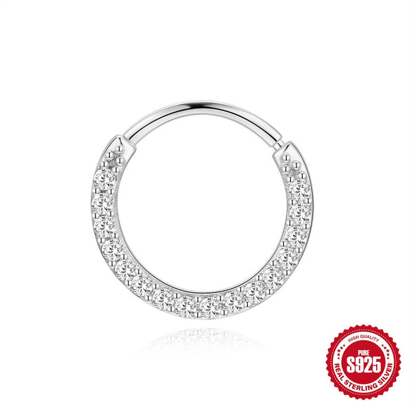 Wholesale S925 Sterling Silver Geometric Mosan Broken Diamond Puncture Earring With Environmentally Friendly Electroplating For Unisex