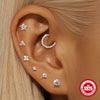 Wholesale S925 Sterling Silver Geometric Mosan Broken Diamond Puncture Earring With Environmentally Friendly Electroplating For Unisex