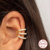 Wholesale S925 Sterling Silver Geometric Multi Layer Non Piercing Ear Clips With Diamond Embedded Electroplated Punk Style For Women