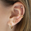 Wholesale S925 Sterling Silver Geometric Multi Shaped Zircon Ear Bone Nail Earrings For Men And Women With Puncture Thread