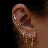 Wholesale S925 Sterling Silver Geometric Multi Shaped Zircon Ear Bone Nail Earrings For Men And Women With Puncture Thread