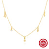 Wholesale S925 Sterling Silver Geometric Octagonal Stacked Devil's Eye Collarbone Necklace For Women With Electroplating