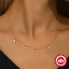 Wholesale S925 Sterling Silver Geometric Octagonal Stacked Devil's Eye Collarbone Necklace For Women With Electroplating