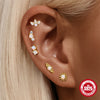 Wholesale S925 Sterling Silver Geometric Opal Diamond Flat Head Puncture Internal Thread Ear Bone Nail Earrings With Environmentally Friendly Plating