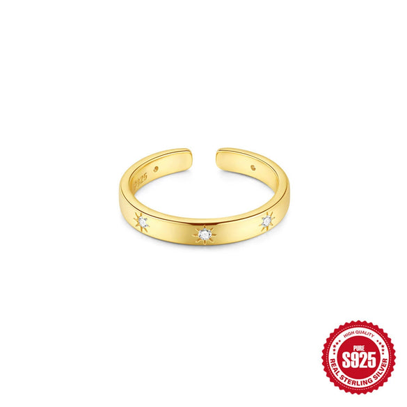 Wholesale S925 Sterling Silver Geometric Open Toe Ring Unisex Exotic Diamondencrusted