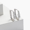 Wholesale S925 Sterling Silver Geometric Oval Inlaid Zircon Earrings Electroplated Light Luxury Minimalist Women's Jewelry
