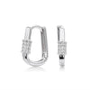 Wholesale S925 Sterling Silver Geometric Oval Inlaid Zircon Earrings Electroplated Light Luxury Minimalist Women's Jewelry