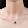 Wholesale S925 Sterling Silver Geometric Owl Pendant Necklace For Women