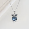 Wholesale S925 Sterling Silver Geometric Owl Pendant Necklace For Women