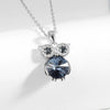 Wholesale S925 Sterling Silver Geometric Owl Pendant Necklace For Women