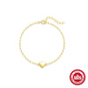 Wholesale S925 Sterling Silver Geometric Paper Clip Chain Smooth Love Bracelet With Electroplating For Women