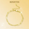 Wholesale S925 Sterling Silver Geometric Paperclip Bracelet For Women With Electroplating