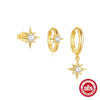 Wholesale S925 Sterling Silver Geometric Pattern Studded Trendy Earrings With Electroplating For Women