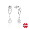 Wholesale S925 Sterling Silver Geometric Pearl Pendant Stud Earrings For Women With Simple And High Grade Design